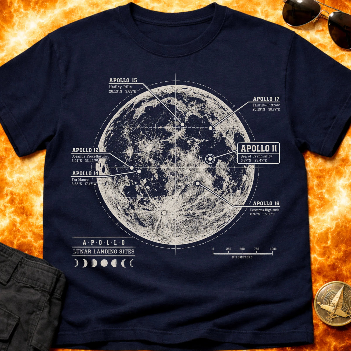 Apollo Landing Sites T-Shirt product image 5