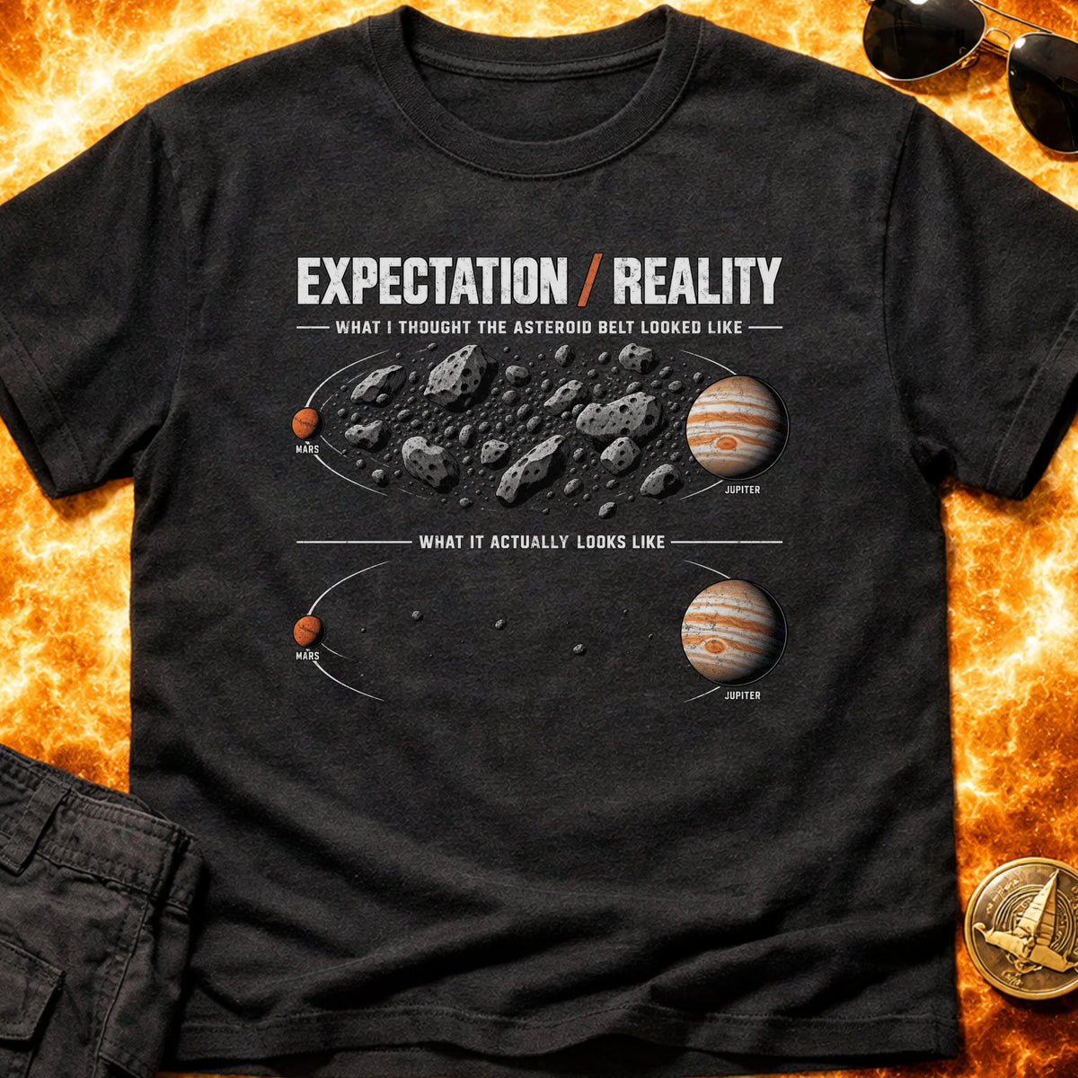 Asteroid Belt Expectation VS Reality T-Shirt product image 1