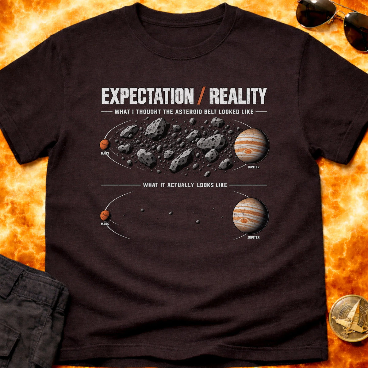 Asteroid Belt Expectation VS Reality T-Shirt product image 4