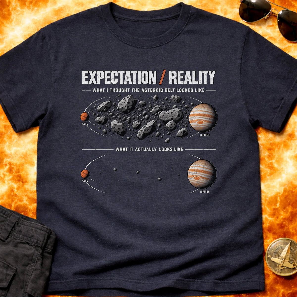 Asteroid Belt Expectation VS Reality T-Shirt product image 3