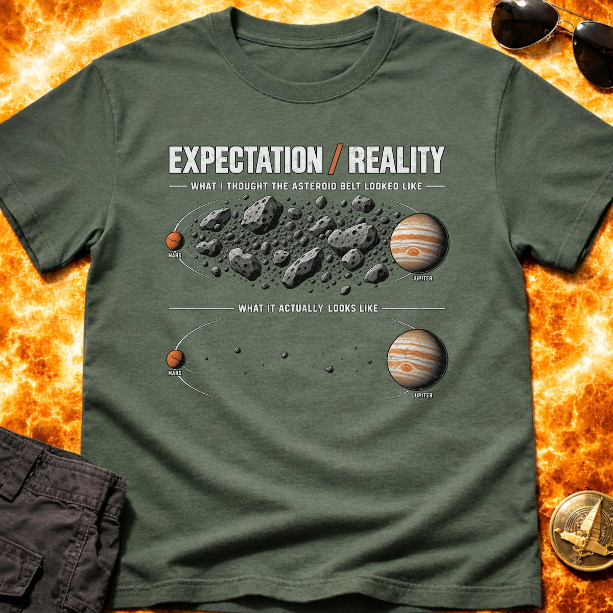 Asteroid Belt Expectation VS Reality T-Shirt product image 5