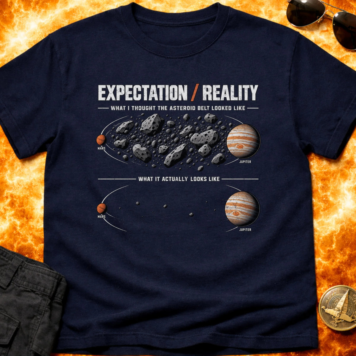 Asteroid Belt Expectation VS Reality T-Shirt product image 2