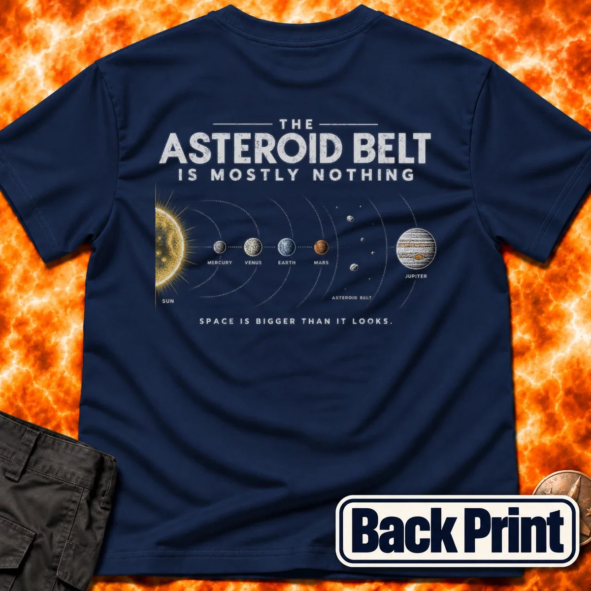 Asteroid Belt is Mostly Nothing Back Print T-Shirt product image 5
