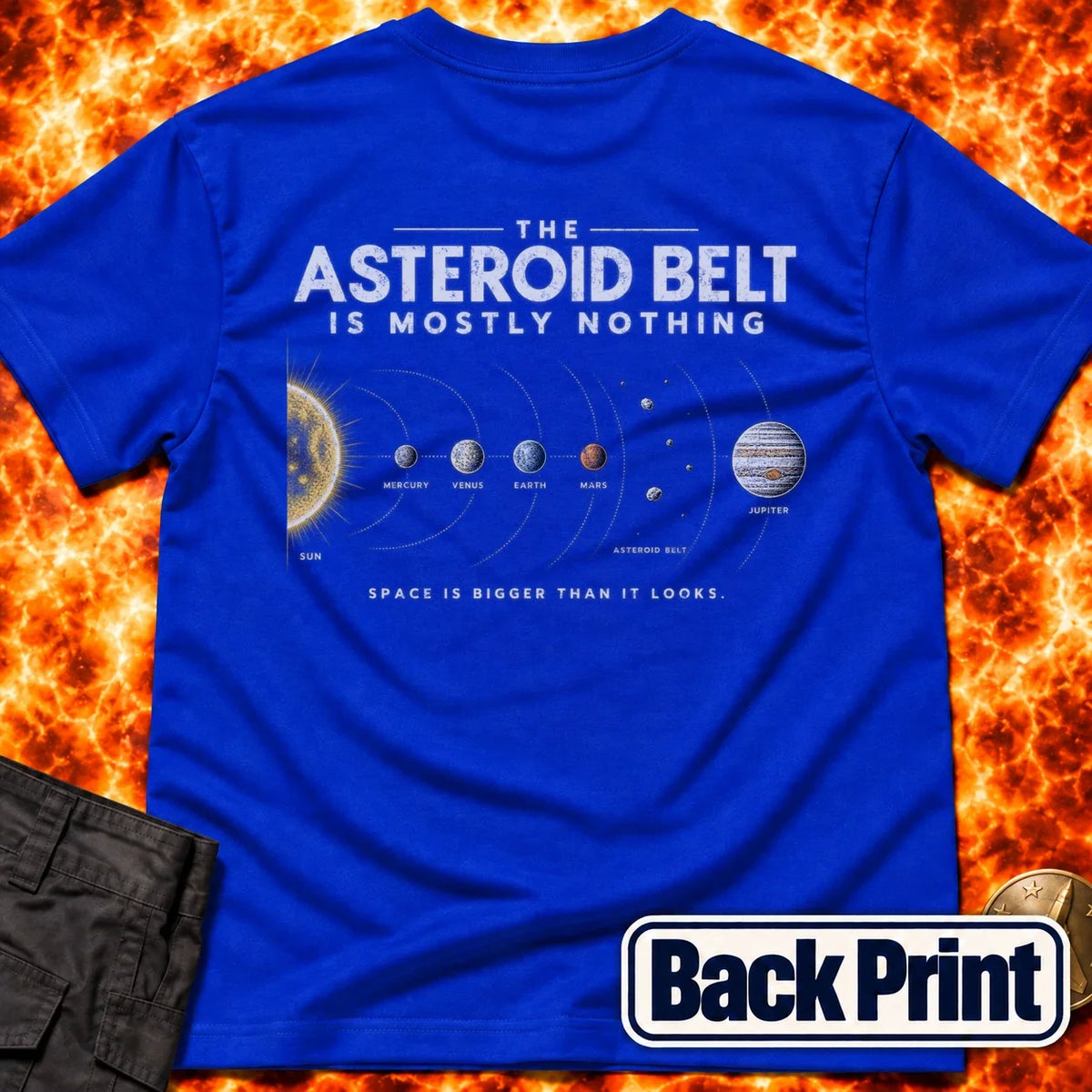 Asteroid Belt is Mostly Nothing Back Print T-Shirt product image 1