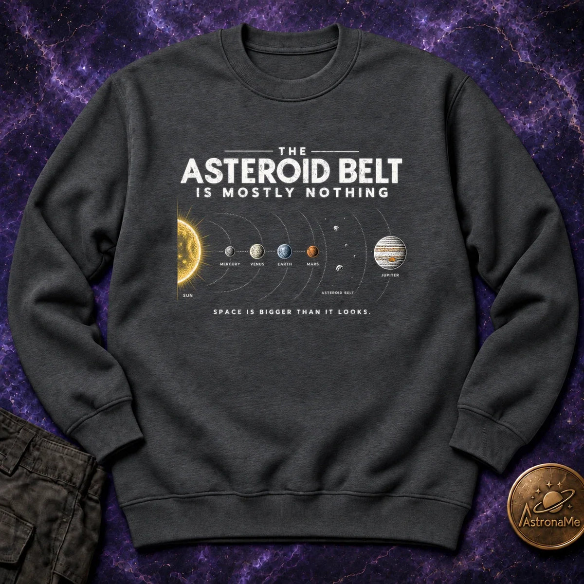 Asteroid Belt is Mostly Nothing Crewneck Sweatshirt product image 4