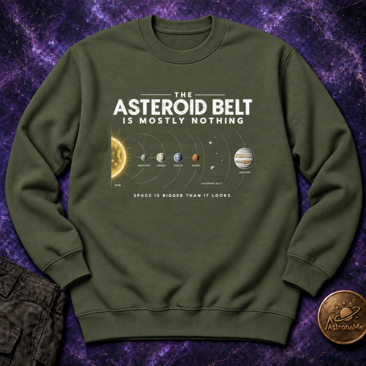 Asteroid Belt is Mostly Nothing Crewneck Sweatshirt product image 3