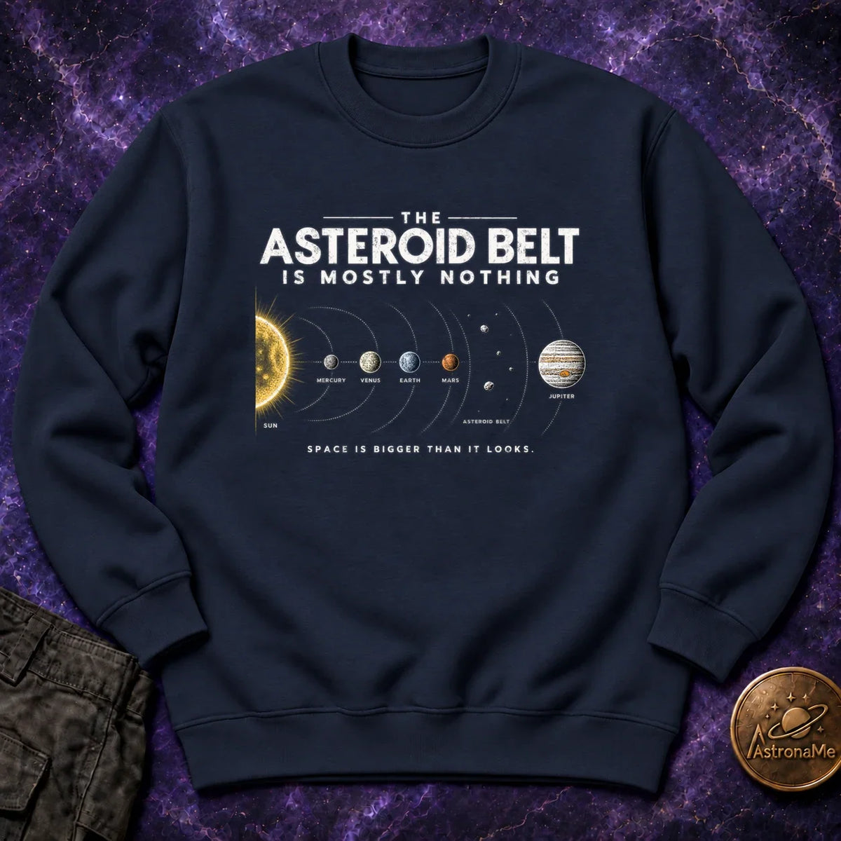 Asteroid Belt is Mostly Nothing Crewneck Sweatshirt product image 5