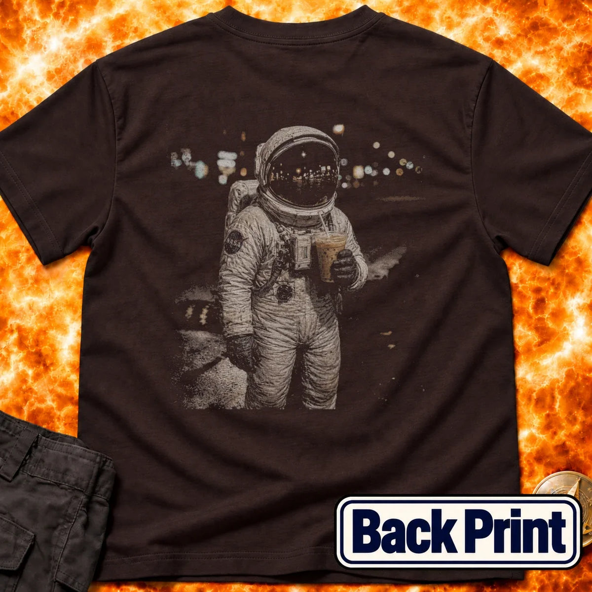 Astronaut In The City Back Print T-Shirt product image 2