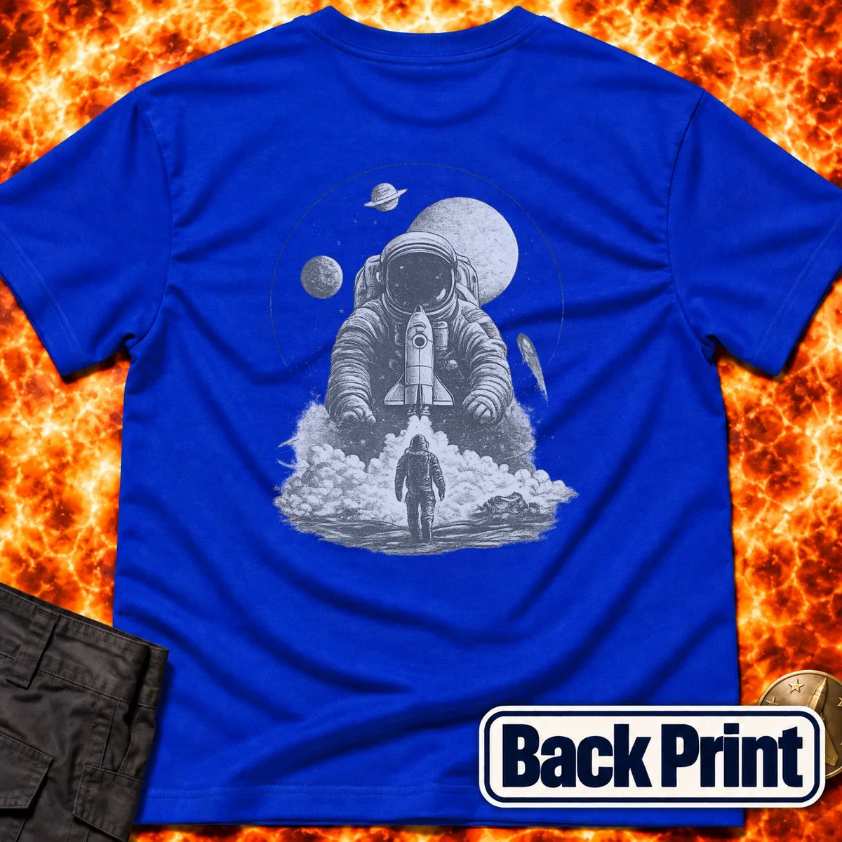 Astronaut Launch Graphic Back Print T-Shirt product image 4