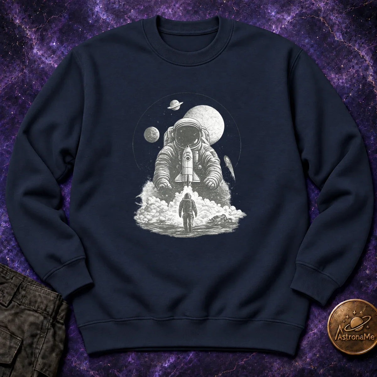 Astronaut Launch Graphic Crewneck Sweatshirt product image 1
