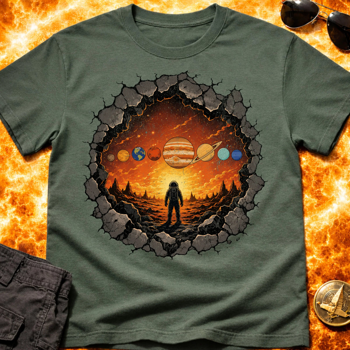 Astronaut Rock Solar System T-Shirt product image 6