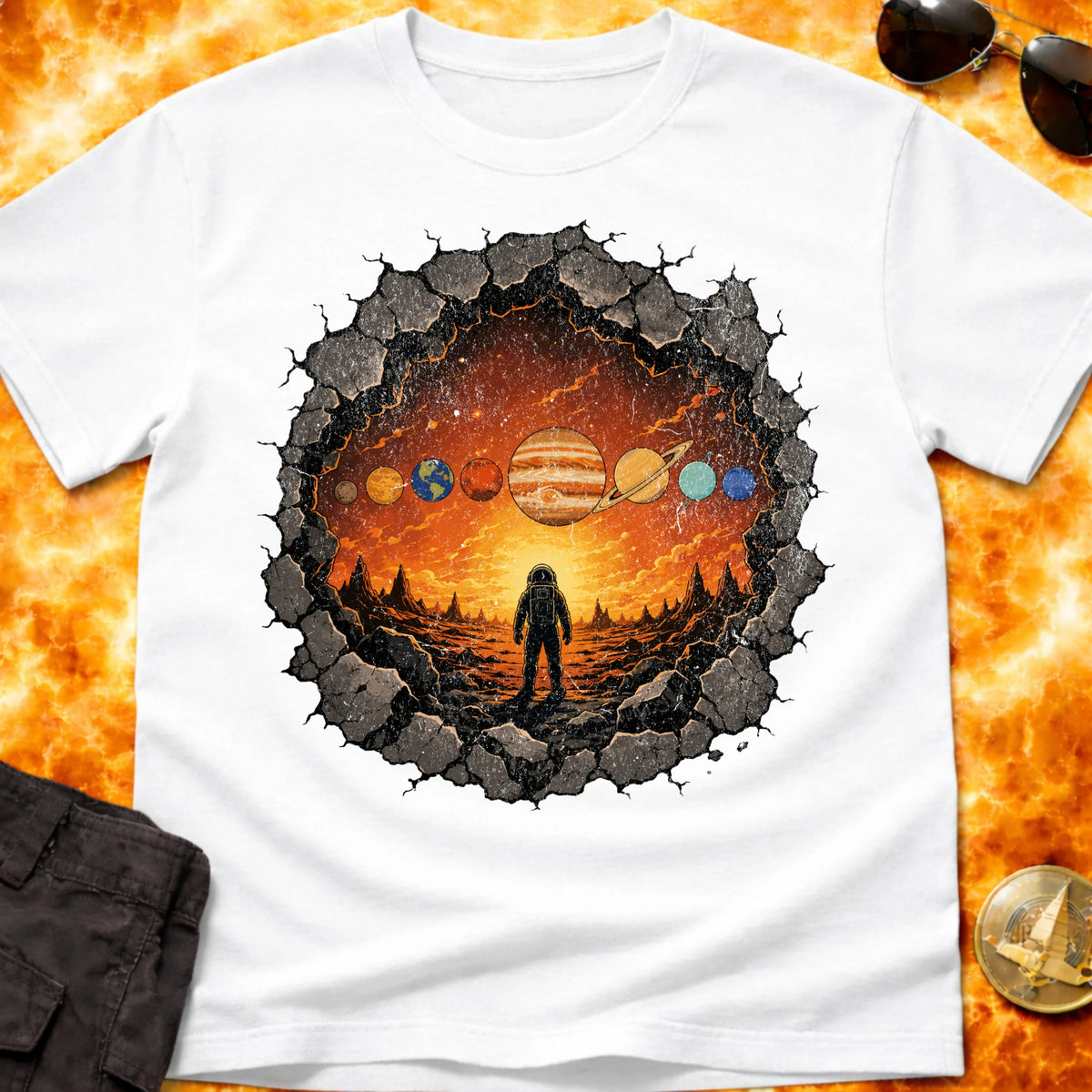Astronaut Rock Solar System T-Shirt product image 4