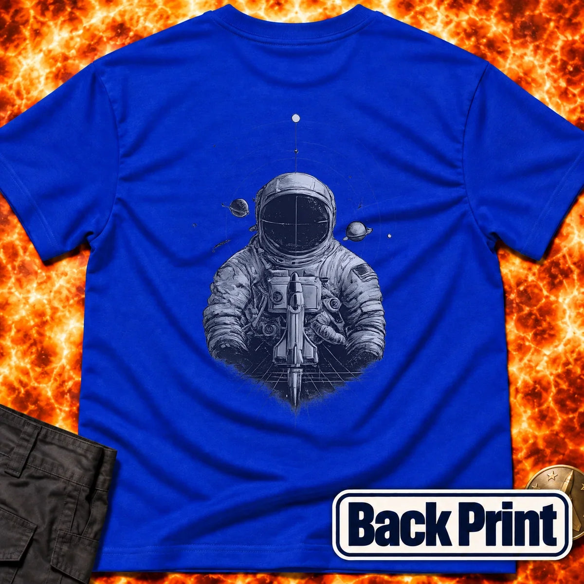 Astronaut Warrior Back Print T-Shirt product image 4