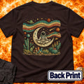 Astronaut Yoga Western Folk Art Back Print T-Shirt product image 1