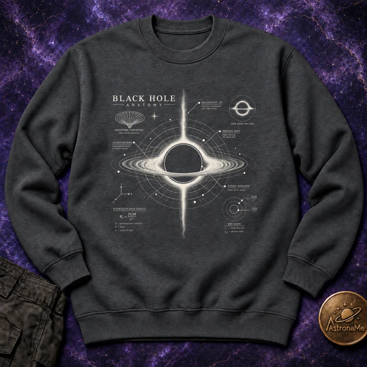 Black Hole Anatomy Crewneck Sweatshirt