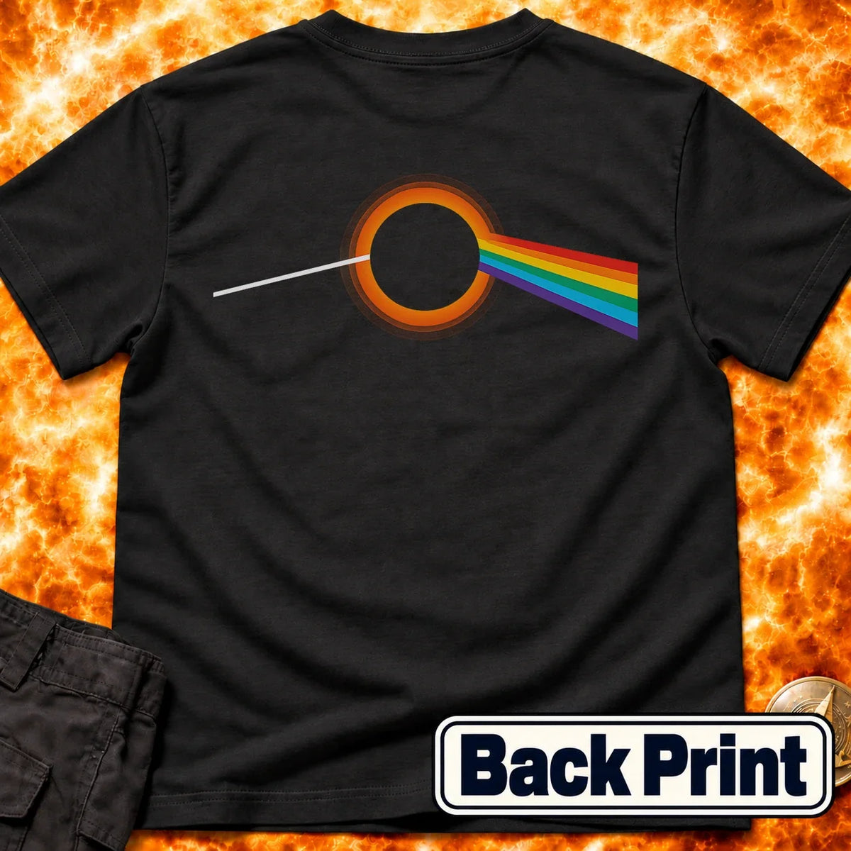 Black Hole Prism Back Print T-Shirt product image 4
