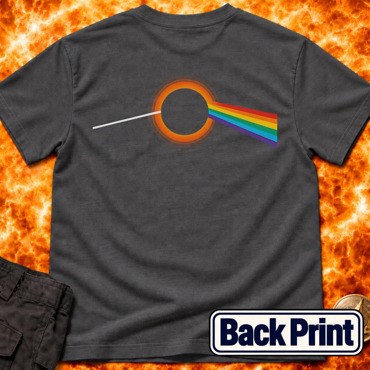 Black Hole Prism Back Print T-Shirt product image 6