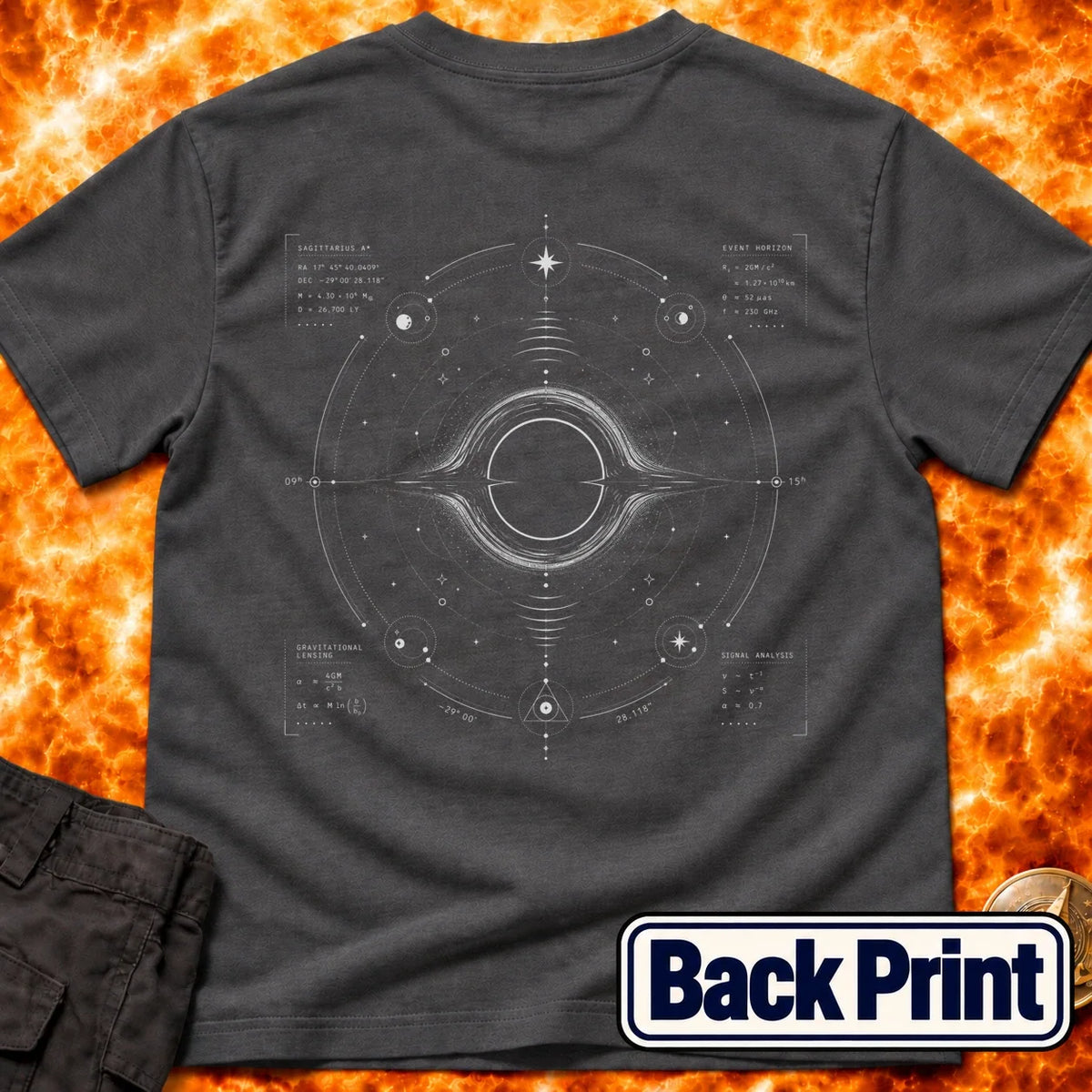 Black Hole Signal Map Back Print T-Shirt product image 5