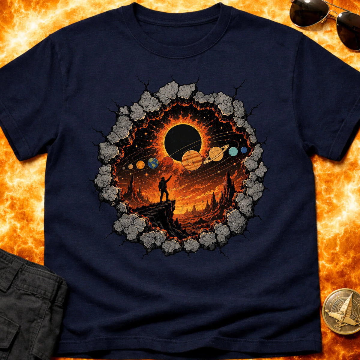 BlackHole Rock Solar System T-Shirt product image 3
