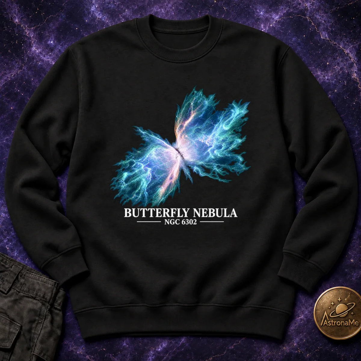 Butterfly Nebula NGC 6303 Blue Crewneck Sweatshirt product image 6