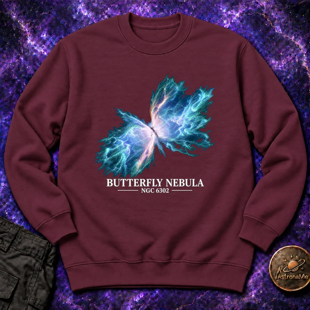 Butterfly Nebula NGC 6303 Blue Crewneck Sweatshirt product image 2