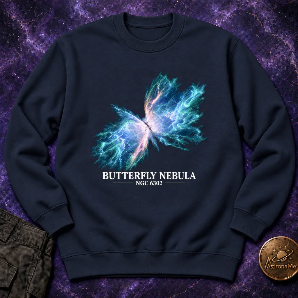 Butterfly Nebula NGC 6303 Blue Crewneck Sweatshirt product image 5