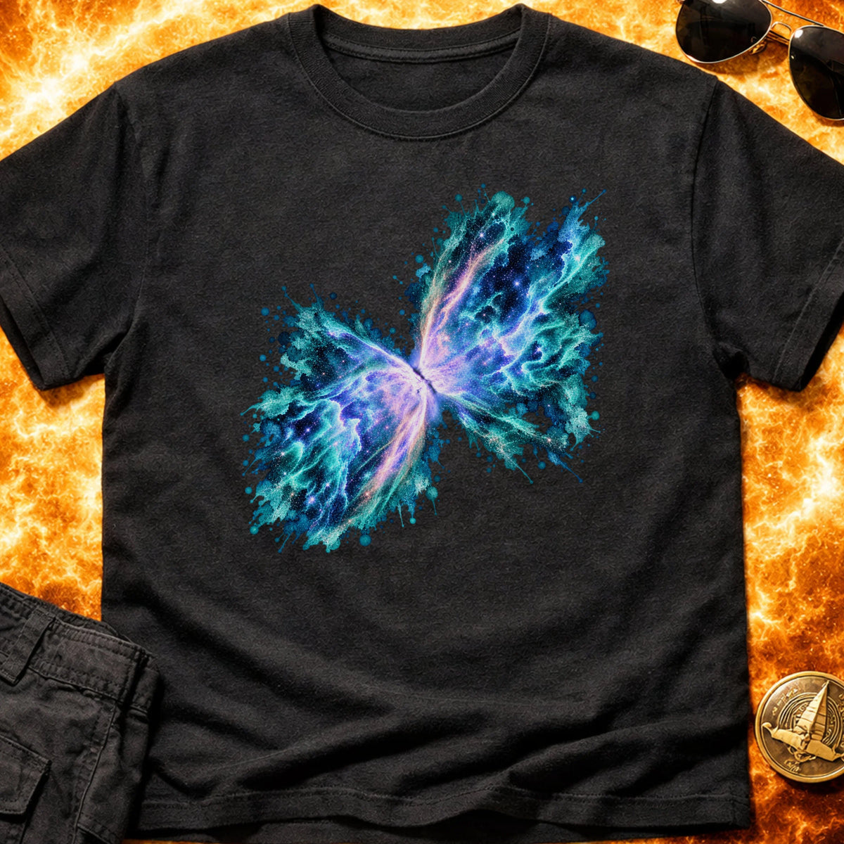 Butterfly Nebula Splatter T-Shirt product image 3