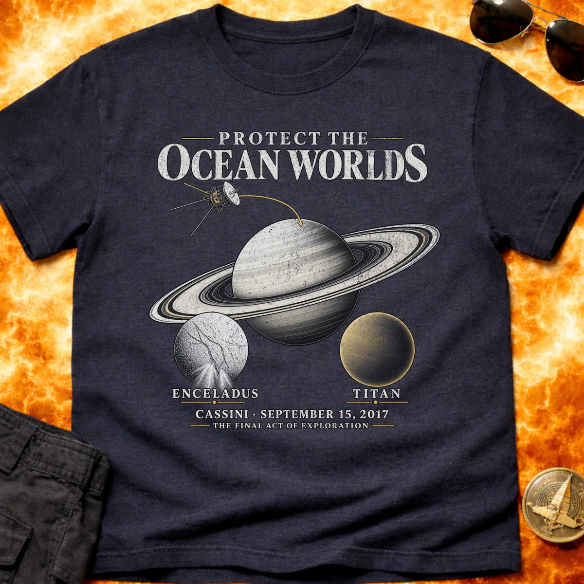 Cassini Protect Ocean Worlds T-Shirt product image 4