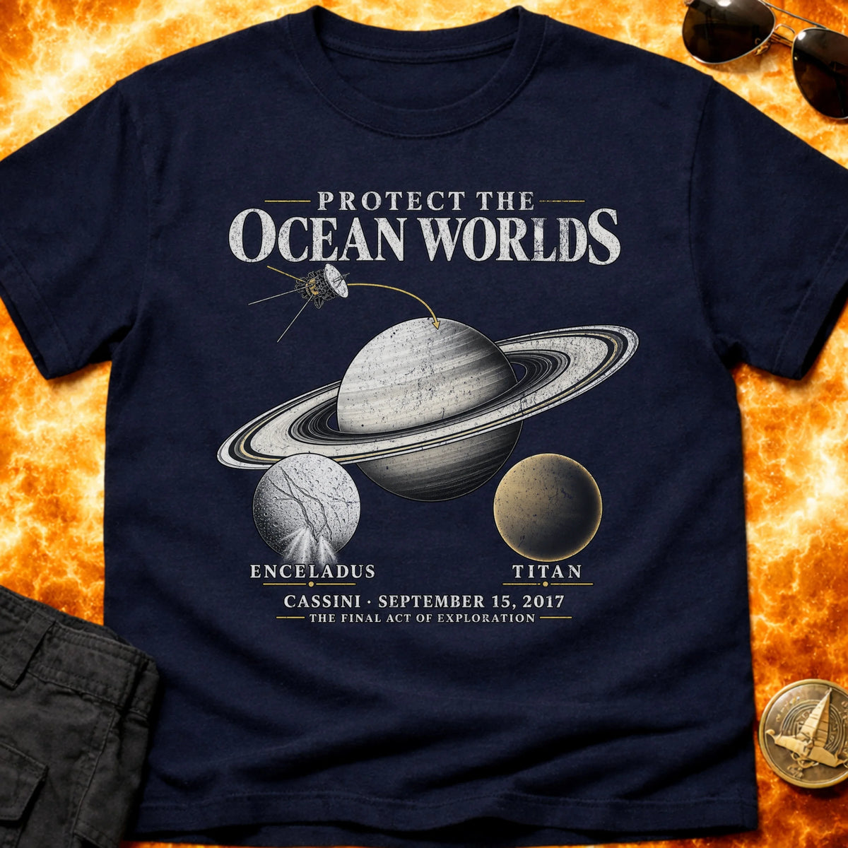 Cassini Protect Ocean Worlds T-Shirt product image 6