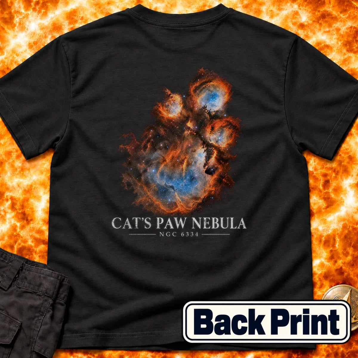 Cats Paw Nebula Back Print T-Shirt product image 6