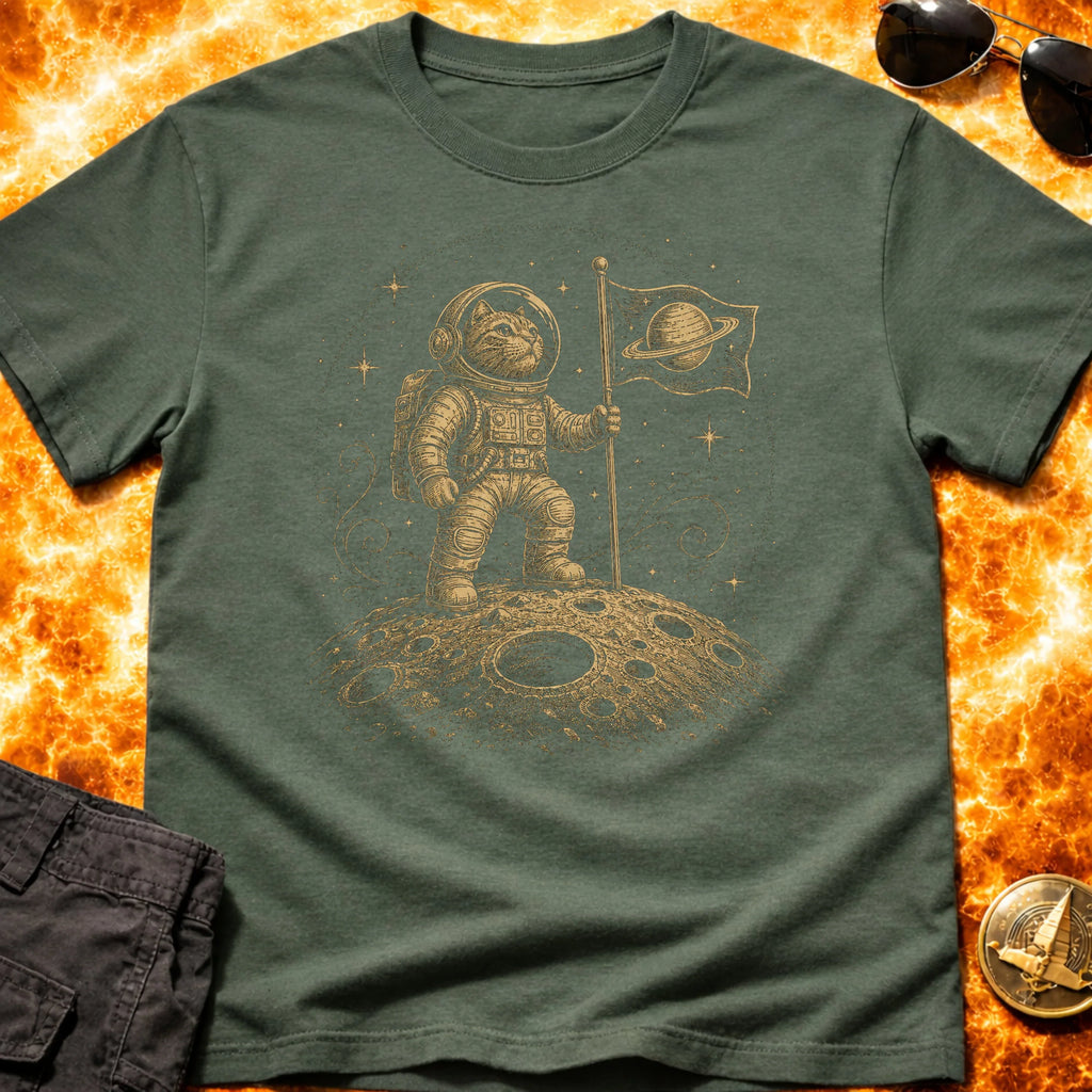 Catstronaut Flag Plant T-Shirt product image 3