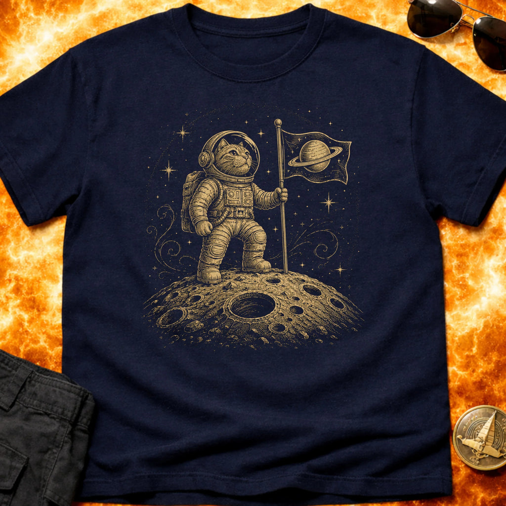 Catstronaut Flag Plant T-Shirt product image 2