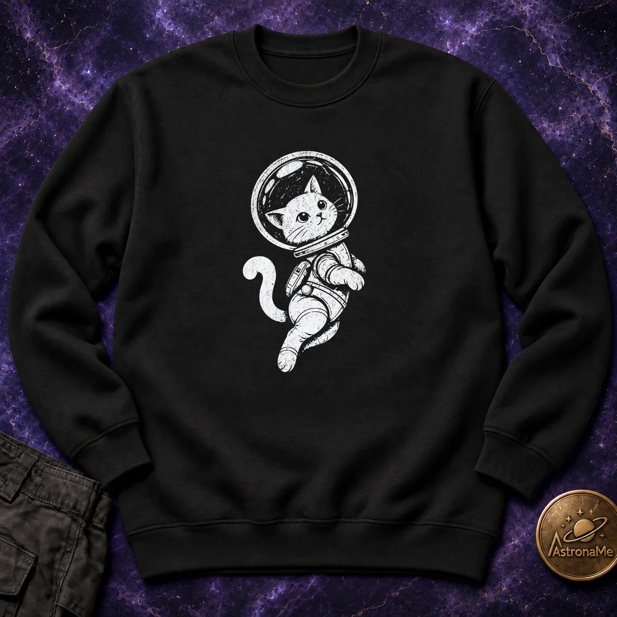 Catstronaut In Space Crewneck Sweatshirt product image 6