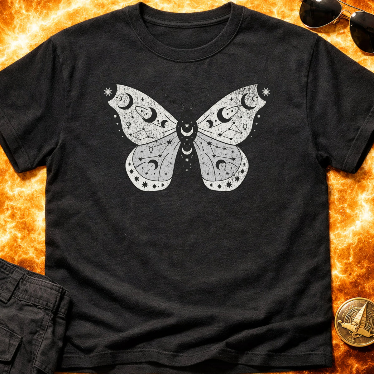 Cosmic Moth Constellation T-Shirt product image 4