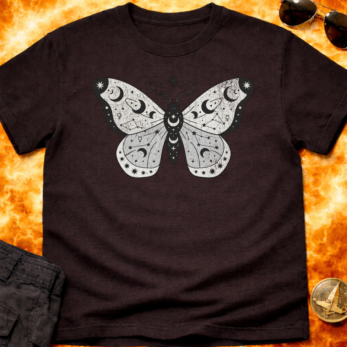Cosmic Moth Constellation T-Shirt product image 2