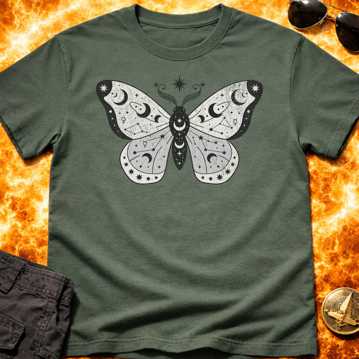 Cosmic Moth Constellation T-Shirt product image 5