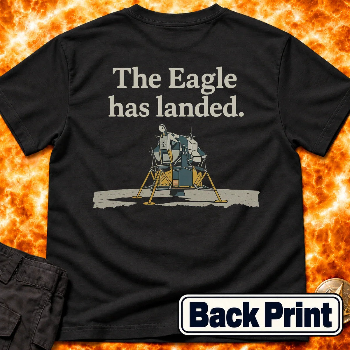 Eagle Has Landed Back Print T-Shirt product image 5