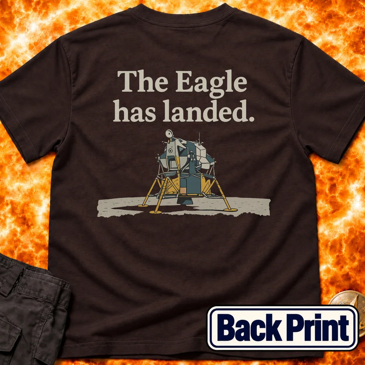Eagle Has Landed Back Print T-Shirt product image 2