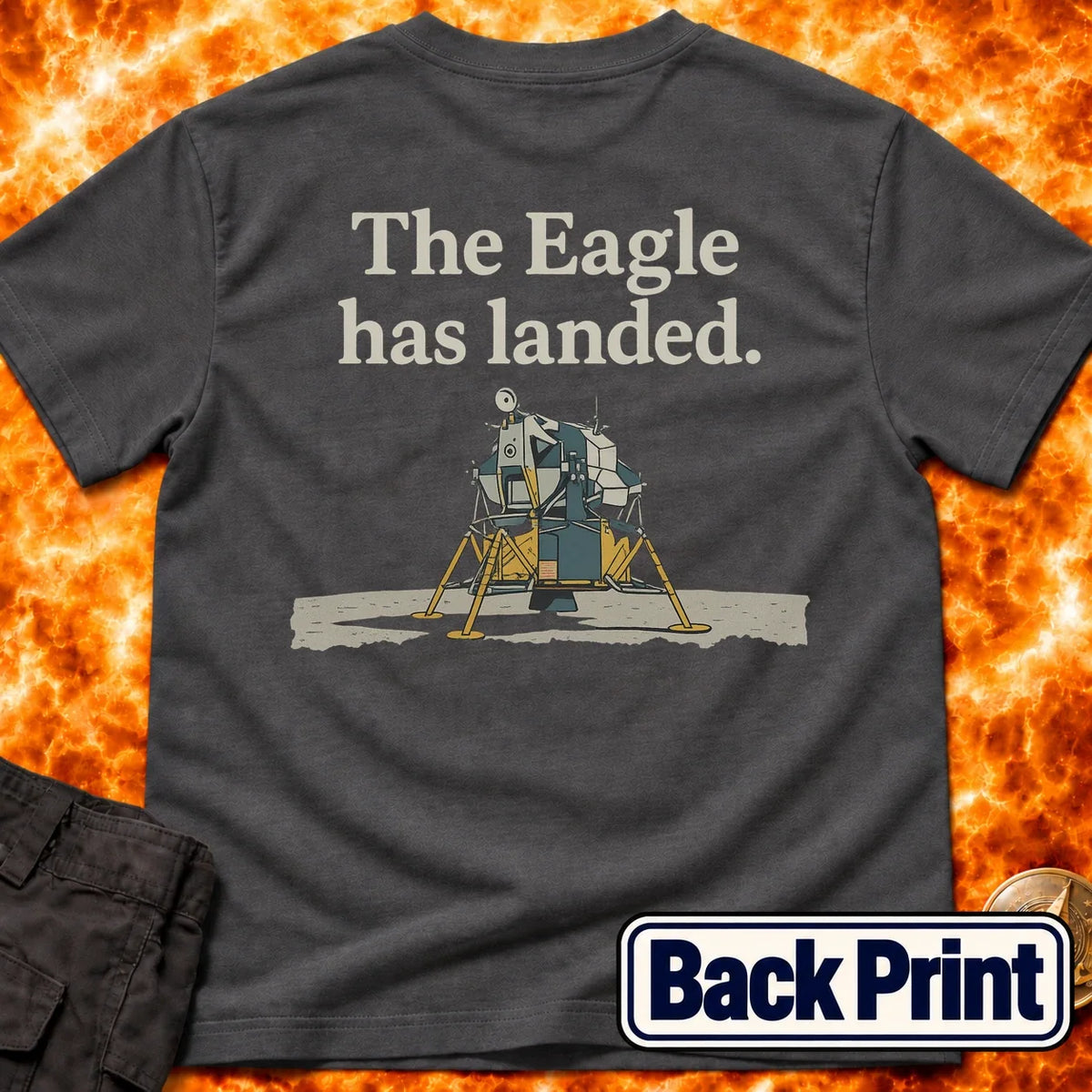 Eagle Has Landed Back Print T-Shirt product image 6