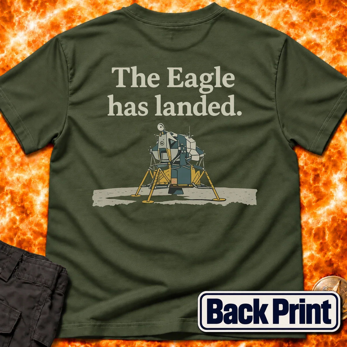 Eagle Has Landed Back Print T-Shirt product image 1