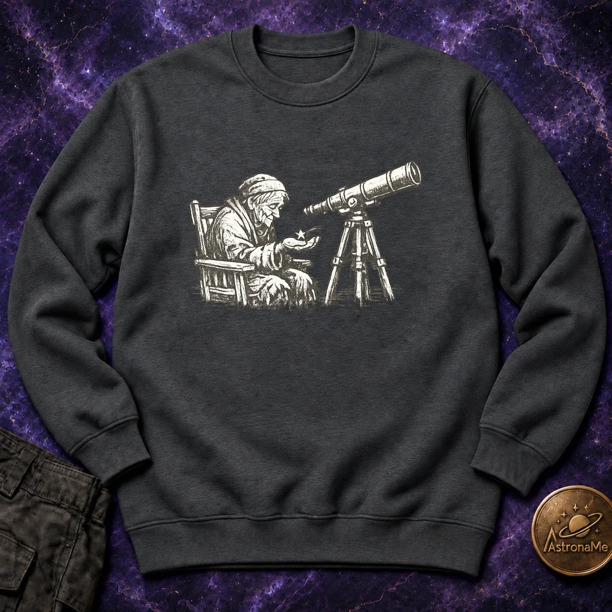 Elderly Stargazer Crewneck Sweatshirt product image 2