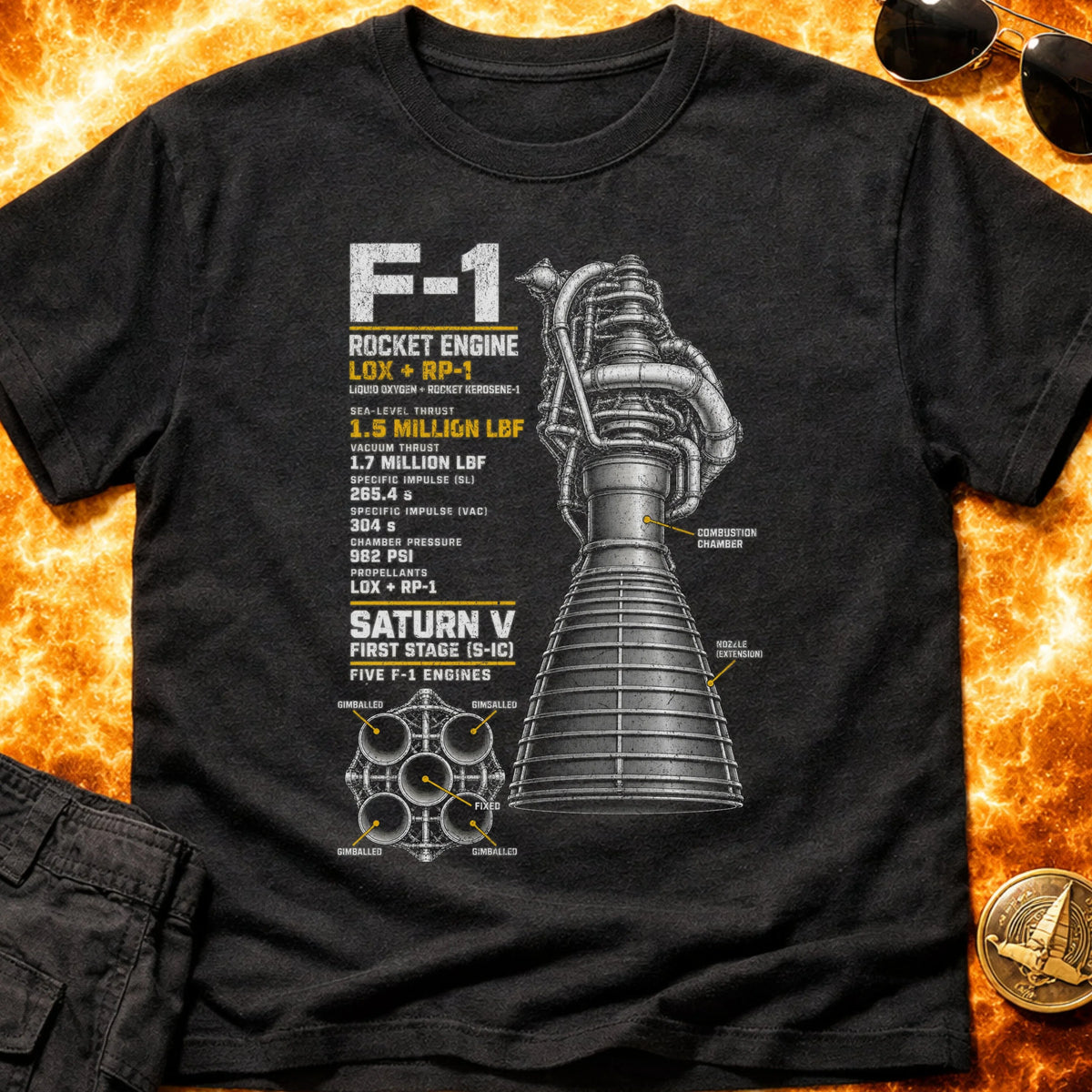 F1 Rocket Engine T-Shirt product image 1