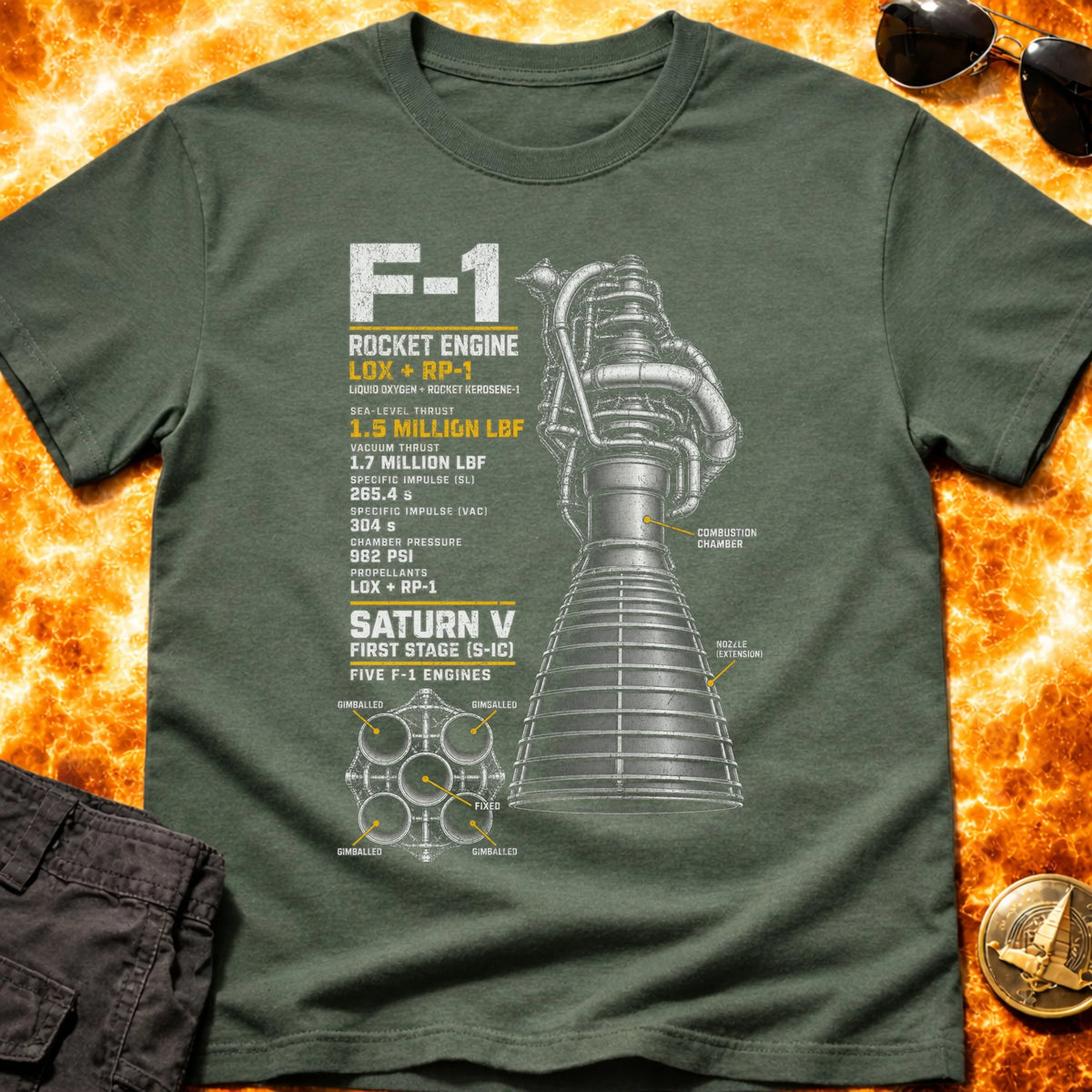 F1 Rocket Engine T-Shirt product image 3