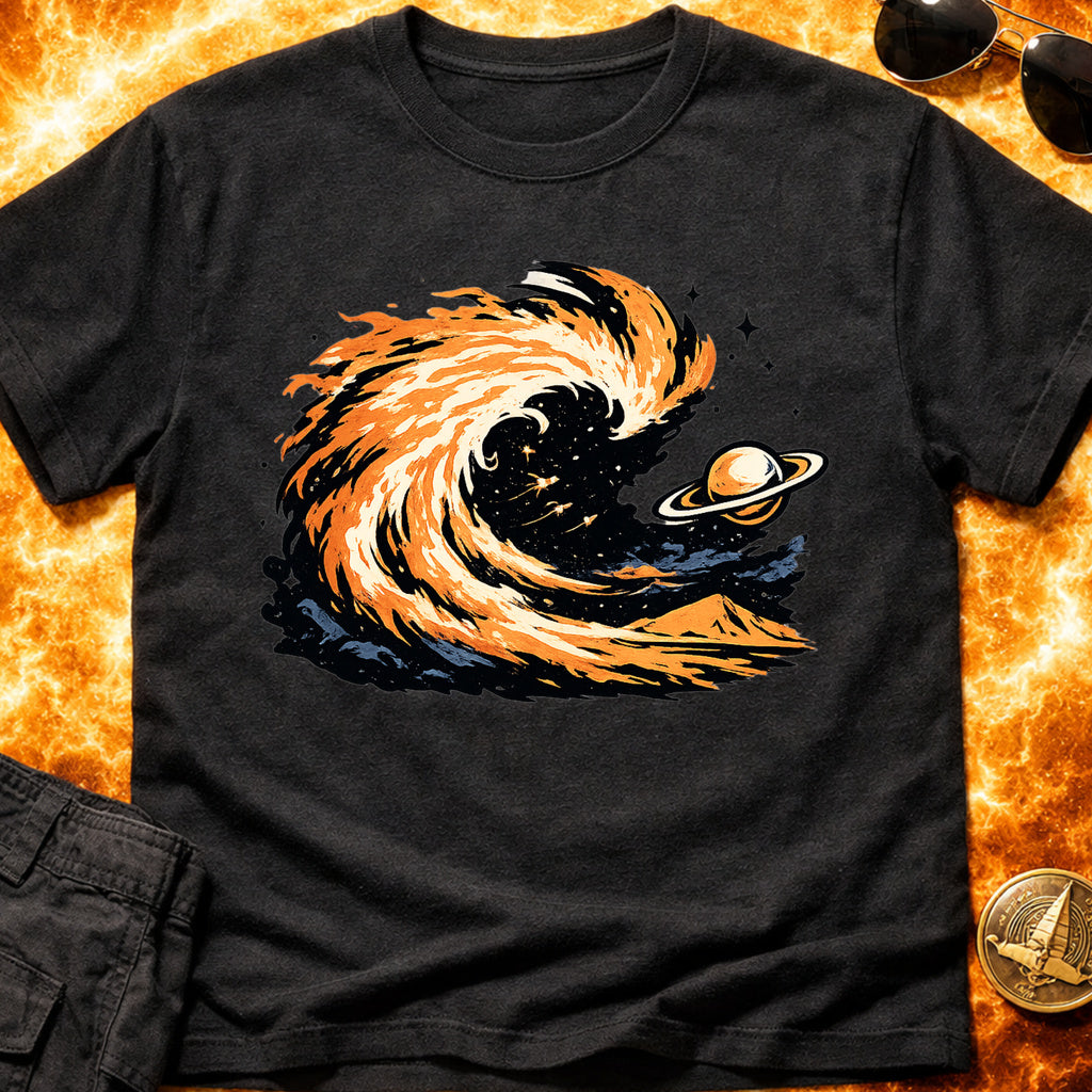 Fiery Galaxy Wave T-Shirt product image 4