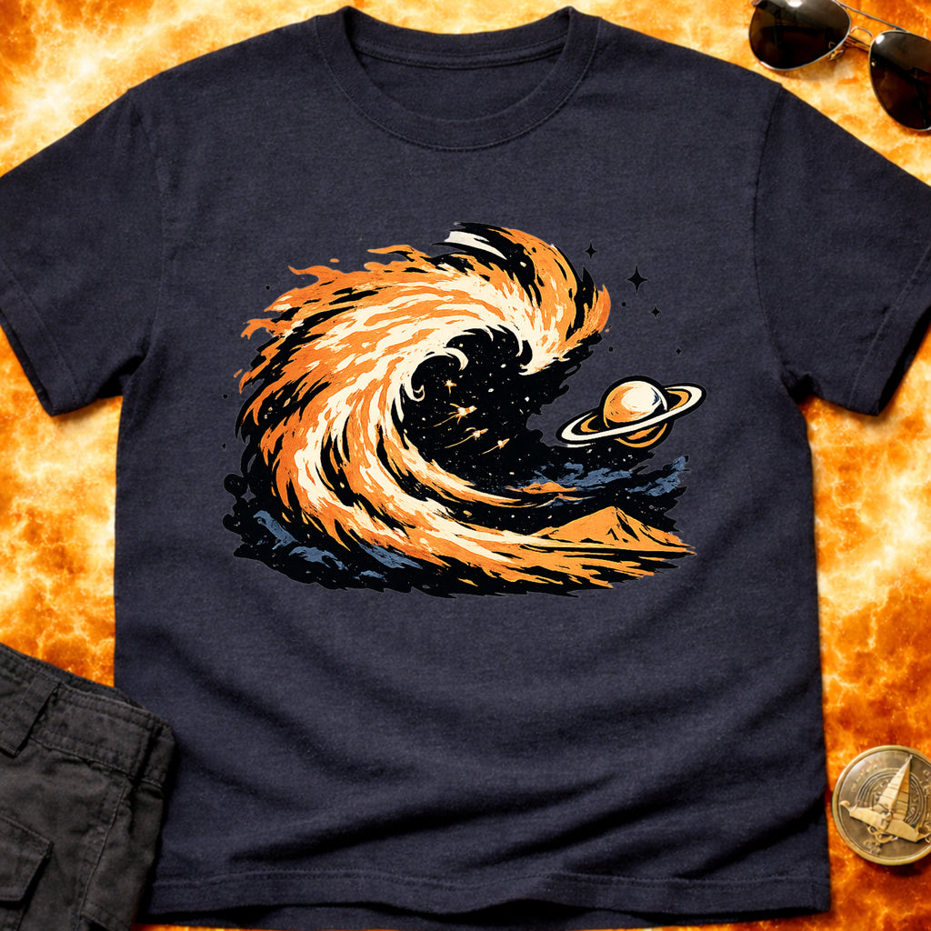 Fiery Galaxy Wave T-Shirt product image 7
