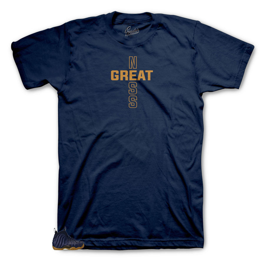 Foamposite Midnight Navy Greatness Cross Shirt