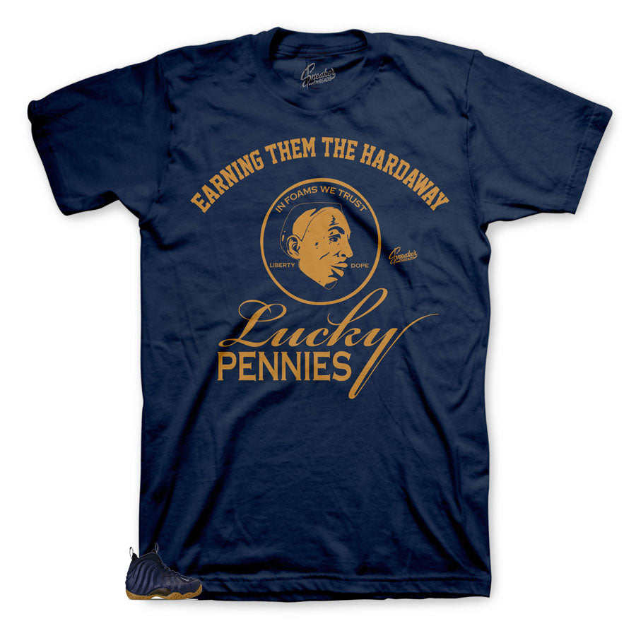 Foamposite Midnight Navy Lucky Pennies Shirt