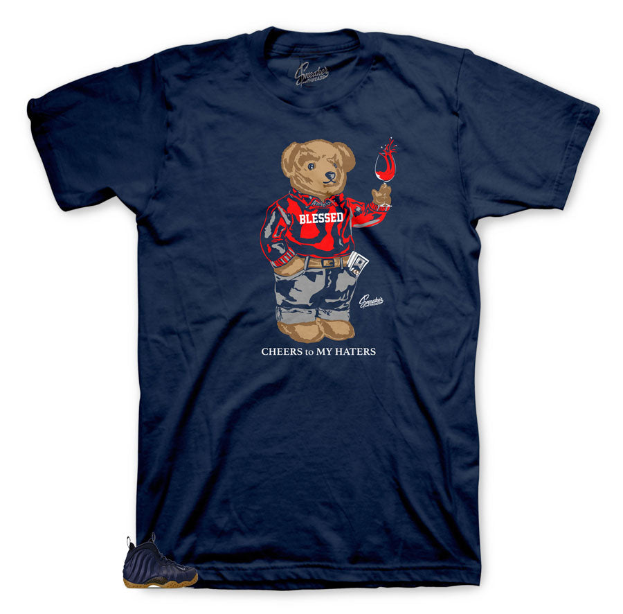 Foamposite Midnight Navy Cheers Bear Shirt