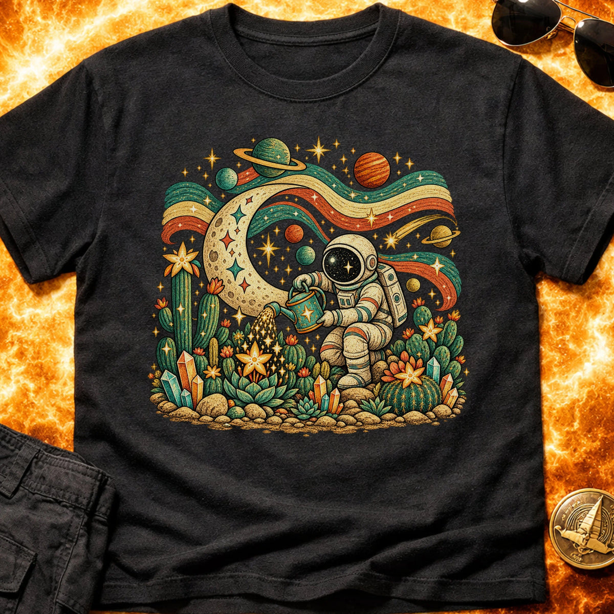Folk Astronaut Gardener T-Shirt product image 2