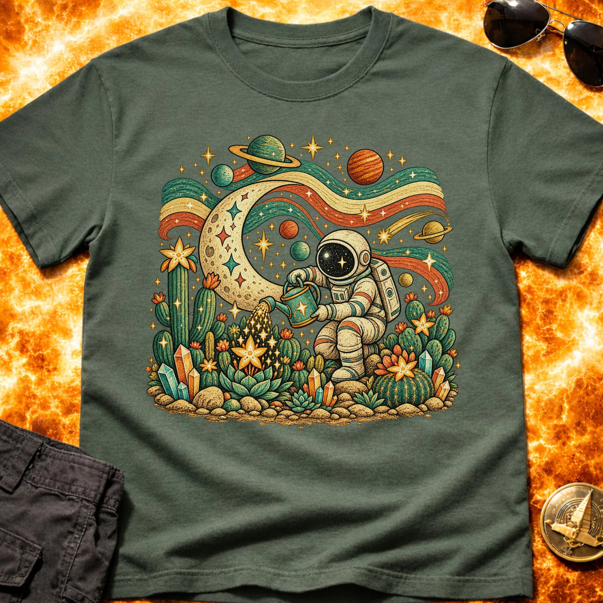 Folk Astronaut Gardener T-Shirt product image 3